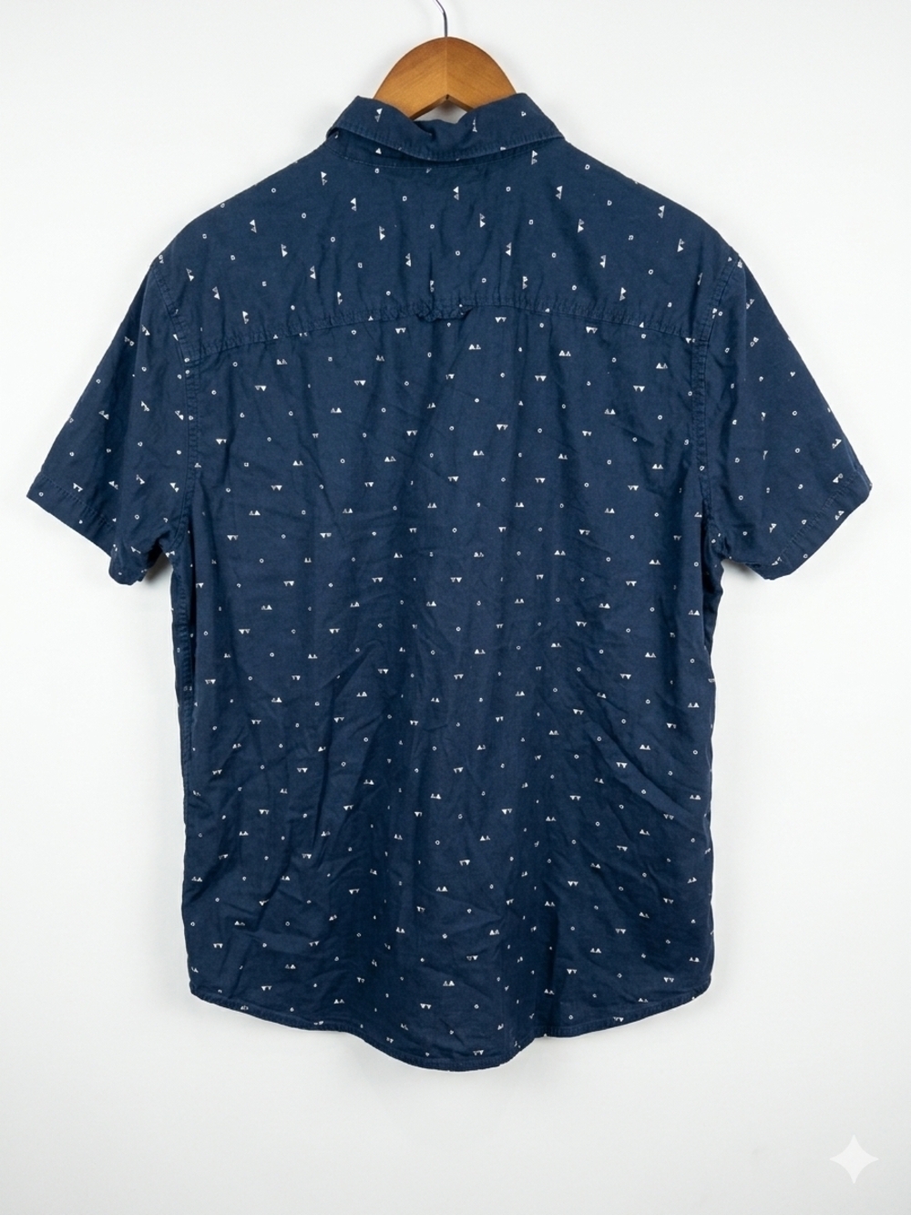 urban pipeline Navy Short-Sleeve Printed Button-Down Shirt Pocket Xlarge - Picture 4 of 9